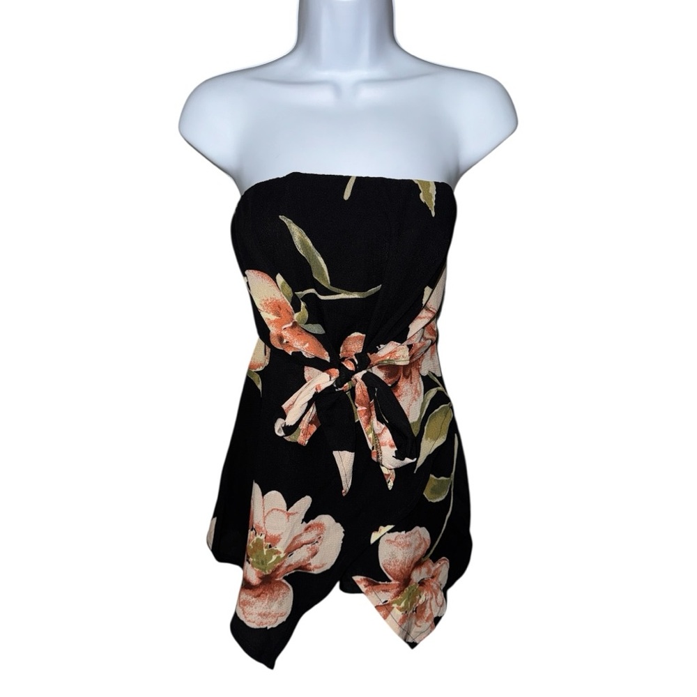 Women’s Here Comes The Sun Black Floral Mini Romper - 8